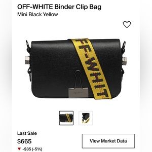 Off white binder clip bag